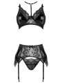 CONJUNTO DE 3 PEÇAS NOIR FANTASY SET BEAUTY NIGHT FASHION PRETO
