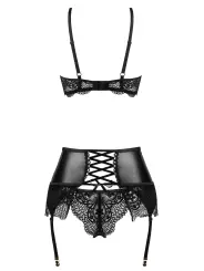 CONJUNTO DE 3 PEÇAS NOIR FANTASY SET BEAUTY NIGHT FASHION PRETO