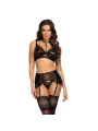 CONJUNTO DE 3 PEÇAS NOIR FANTASY SET BEAUTY NIGHT FASHION PRETO