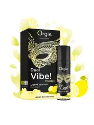 VIBRADOR LÍQUIDO COM SABOR A GIN TÓNICO DE LIMÃO DUAL VIBE 15ML ORGIE