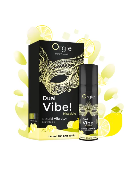 VIBRADOR LÍQUIDO COM SABOR A GIN TÓNICO DE LIMÃO DUAL VIBE 15ML ORGIE