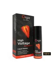 GEL COM VIBRAÇÃO E SABOR A MORANGO HIGH VOLTAGE 15ML ORGIE