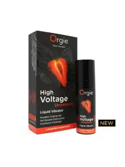 GEL COM VIBRAÇÃO E SABOR A MORANGO HIGH VOLTAGE 15ML ORGIE
