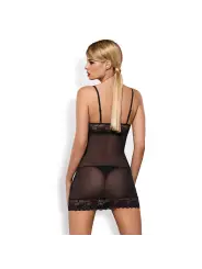 CAMISA DE NOITE E TANGA WONDERIA OBSESSIVE PRETA