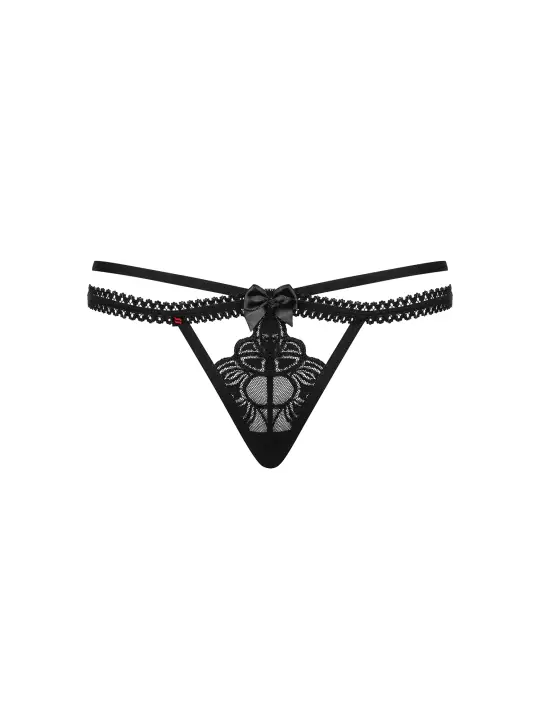 CAMISA DE NOITE E TANGA WONDERIA OBSESSIVE PRETA