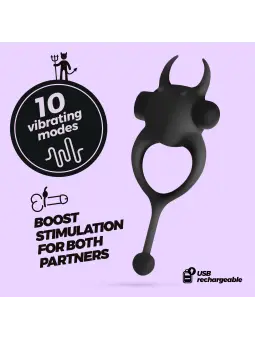 DAEMON ANEL PARA O PÉNIS COM BALA RECARREGÁVEL PRETO CRUSHIOUS