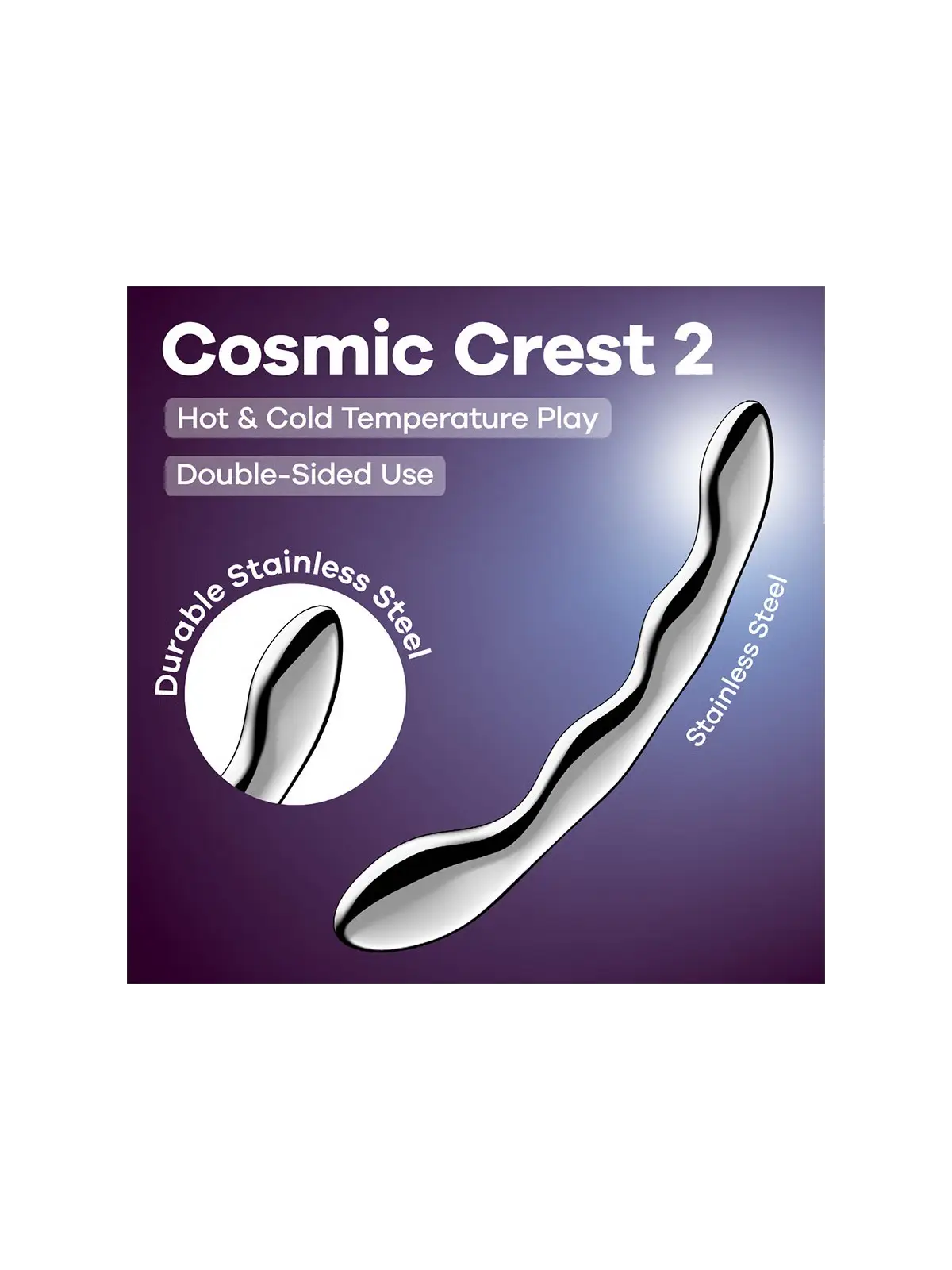DILDO EM METAL COSMIC CREST 2 SATISFYER
