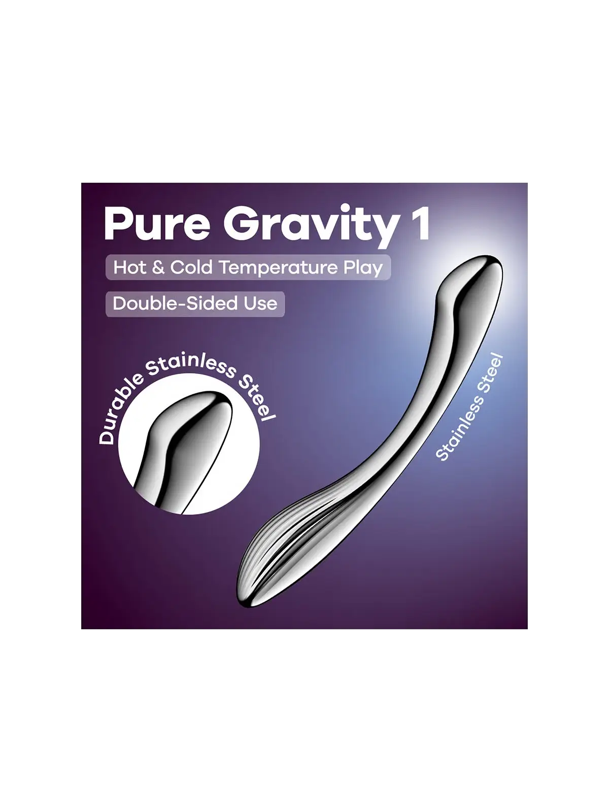 DILDO EM METAL PURE GRAVITY 1 SATISFYER