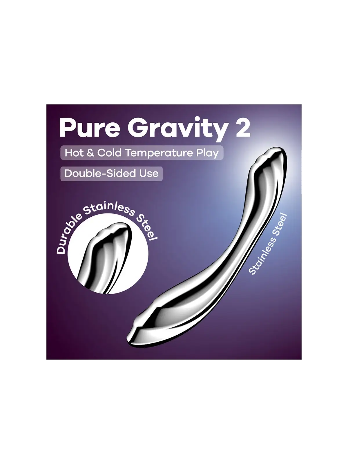 DILDO EM METAL PURE GRAVITY 2 SATISFYER