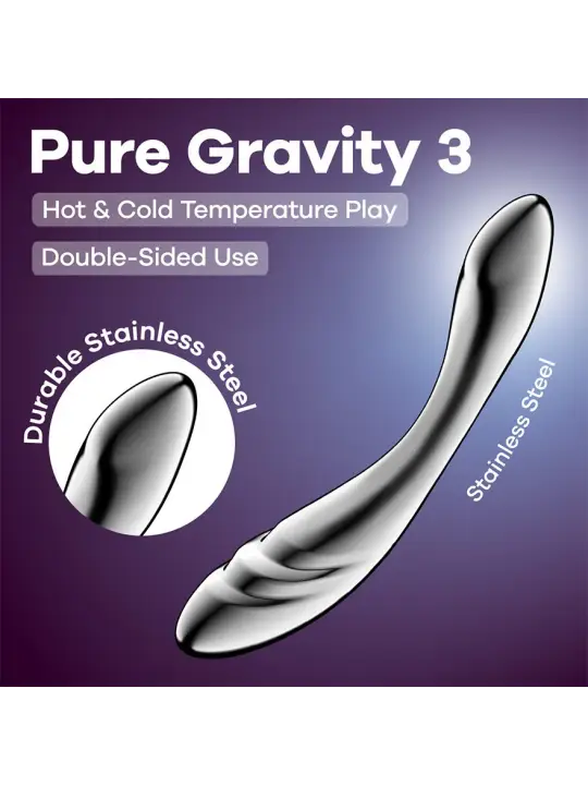 DILDO EM METAL PURE GRAVITY 3 SATISFYER
