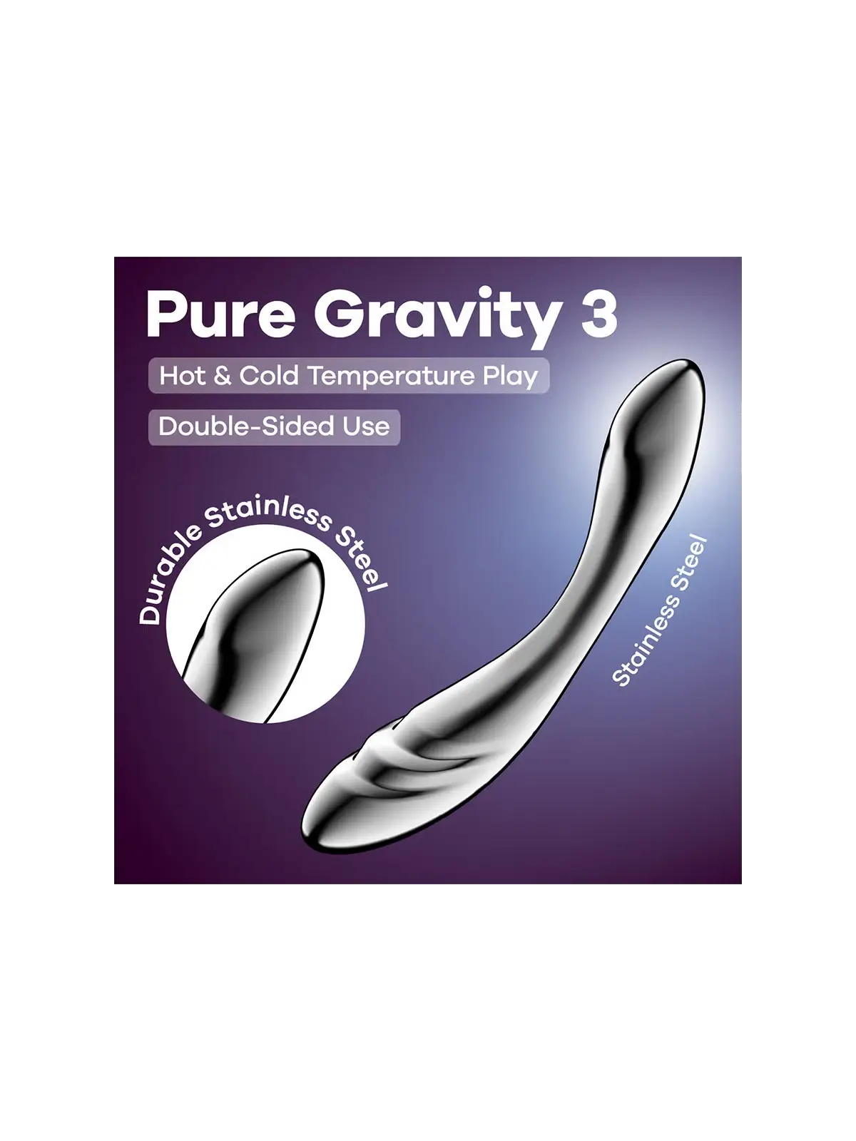 DILDO EM METAL PURE GRAVITY 3 SATISFYER