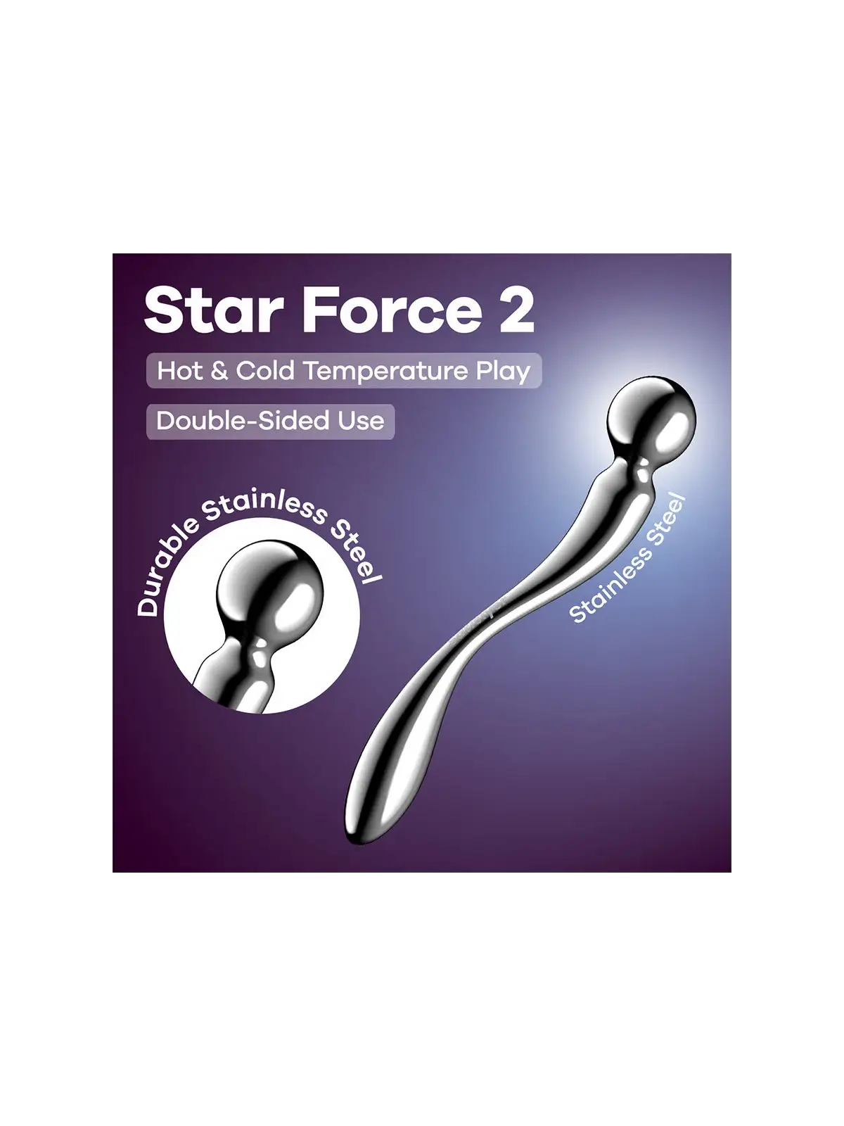 DILDO EM METAL STAR FORCE 2 SATISFYER