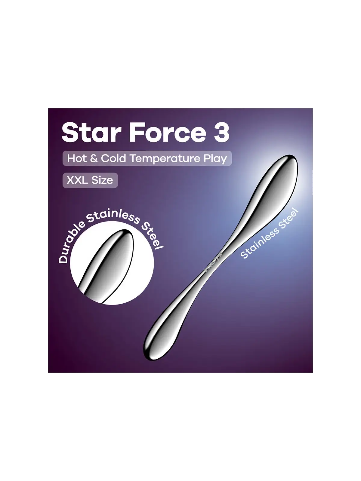 DILDO EM METAL STAR FORCE 3 SATISFYER