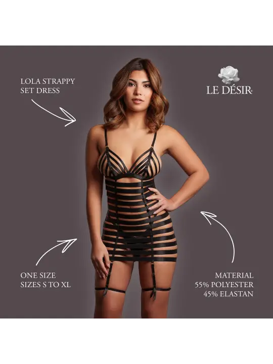 LOLA - STRAPPY SET DRESS - ONE SIZE - BLACK