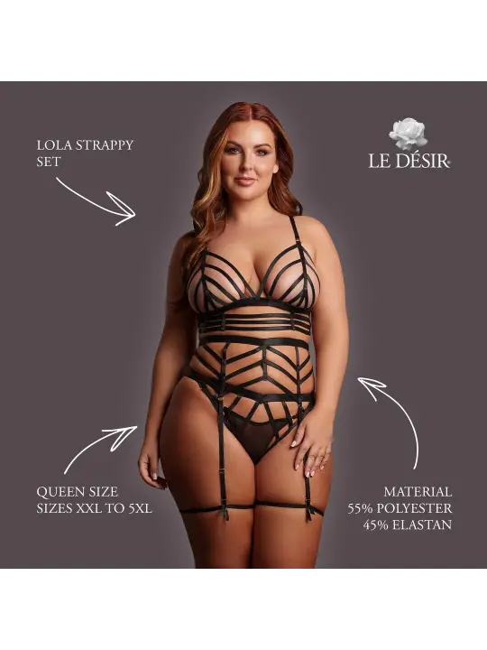 LOLA - STRAPPY SET - QUEEN SIZE - BLACK