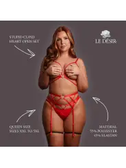 STUPID CUPID - HEART OPEN SET - QUEEN SIZE - RED