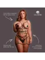 LUXE OPEN HARNESS WITH NIPPLE PADS - QUEEN SIZE - BLACK