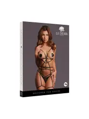 LUXE OPEN HARNESS WITH NIPPLE PADS - ONE SIZE - BLACK