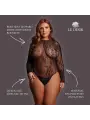 ROXY - SEXY LEOPARD MESH CROTCHLESS BODYSUIT - QUEEN SIZE - BLACK