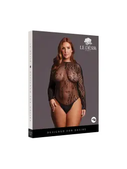 ROXY - SEXY LEOPARD MESH CROTCHLESS BODYSUIT - QUEEN SIZE - BLACK