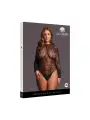 ROXY - SEXY LEOPARD MESH CROTCHLESS BODYSUIT - QUEEN SIZE - BLACK