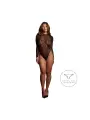 ROXY - SEXY LEOPARD MESH CROTCHLESS BODYSUIT - ONE SIZE - BLACK