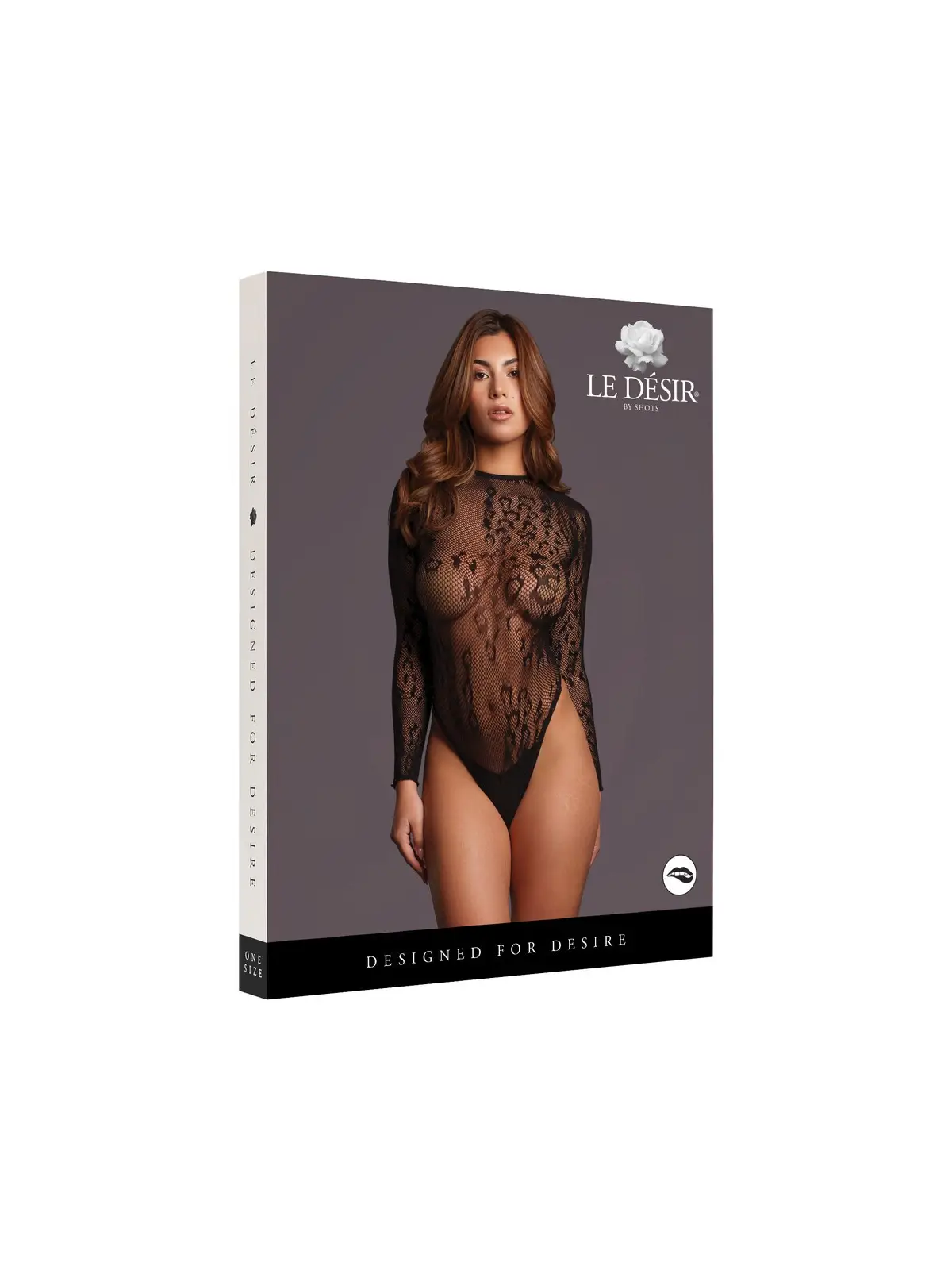 ROXY - SEXY LEOPARD MESH CROTCHLESS BODYSUIT - ONE SIZE - BLACK