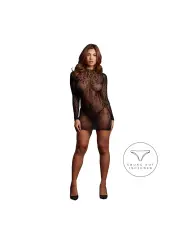 ROXY - SEXY LEOPARD MESH CHEEKY DRESS - ONE SIZE - BLACK