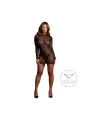 ROXY - SEXY LEOPARD MESH CHEEKY DRESS - ONE SIZE - BLACK