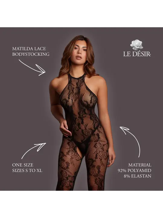 MATILDA - LACE BODYSTOCKING - ONE SIZE - BLACK