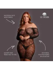 MATILDA - LACE MINI DRESS - QUEEN SIZE - BLACK