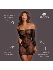 MATILDA - LACE MINI DRESS - ONE SIZE - BLACK
