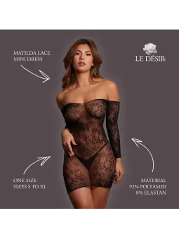 MATILDA - LACE MINI DRESS - ONE SIZE - BLACK