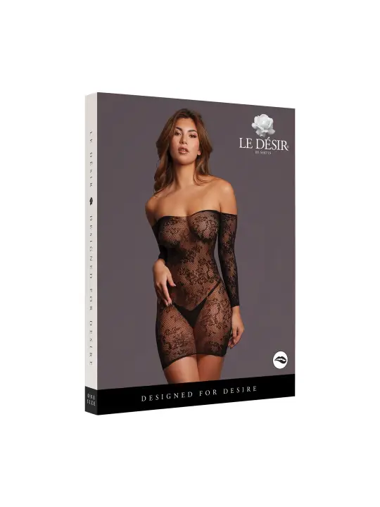 MATILDA - LACE MINI DRESS - ONE SIZE - BLACK