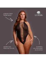 JORDAN - OPEN WORK BODY - QUEEN SIZE - BLACK