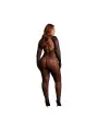 ROXY - LEOPARD OPEN KNIT CAT SUIT - QUEEN SIZE - BLACK