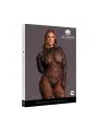 ROXY - LEOPARD OPEN KNIT CAT SUIT - QUEEN SIZE - BLACK