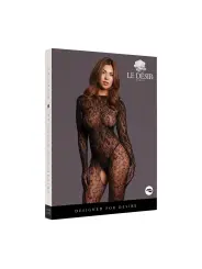 ROXY - LEOPARD OPEN KNIT CAT SUIT - ONE SIZE - BLACK