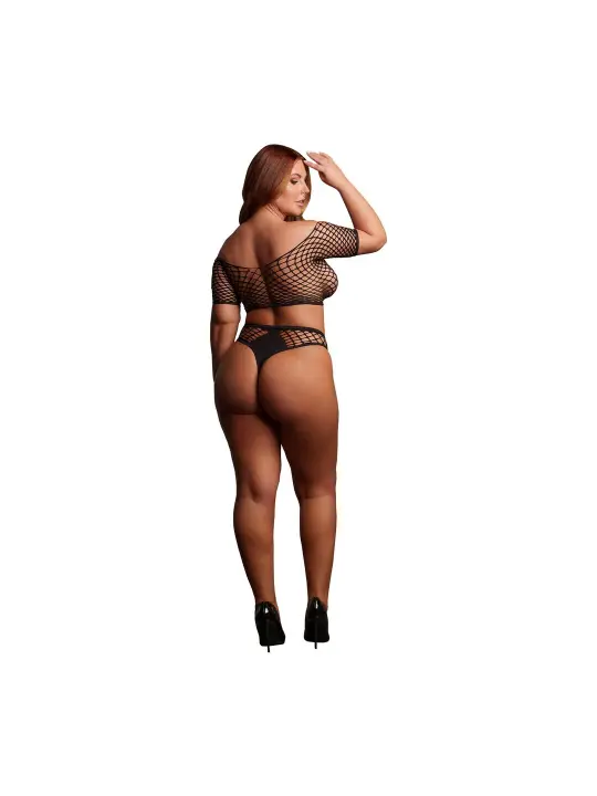 MELIA - OPEN WORK SET - QUEEN SIZE - BLACK