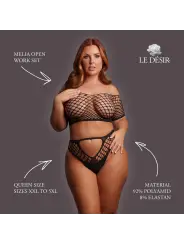 MELIA - OPEN WORK SET - QUEEN SIZE - BLACK