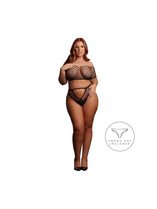 MELIA - OPEN WORK SET - QUEEN SIZE - BLACK