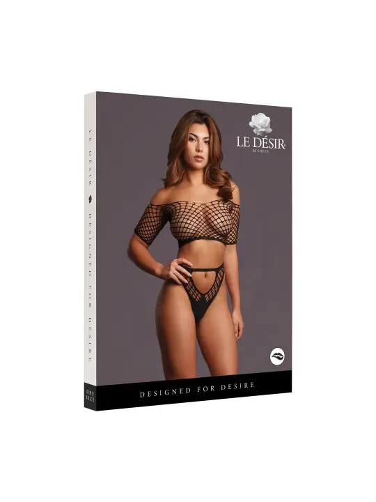 MELIA - OPEN WORK SET - ONE SIZE - BLACK