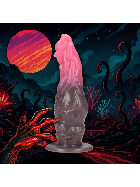 HELLSPAWN - SILICONE DILDO - RED/BLACK