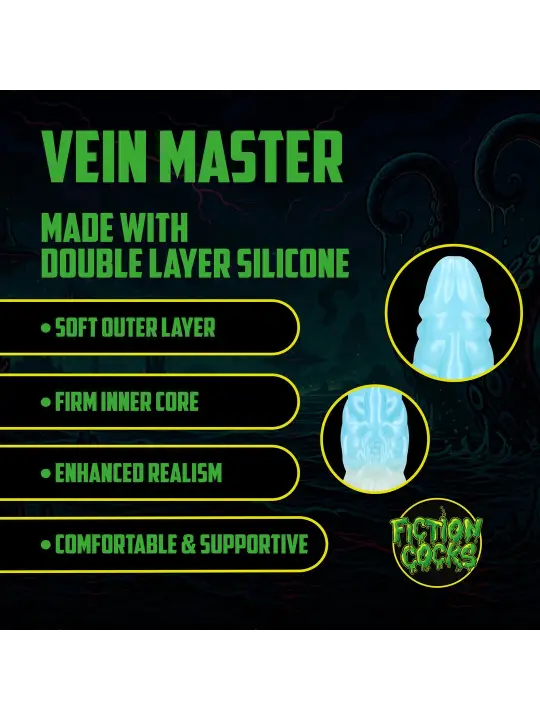 VEIN MASTER - SILICONE DILDO - BLUE/WHITE