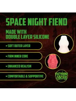 SPACE NIGHT FIEND - SILICONE DILDO - RED/WHITE