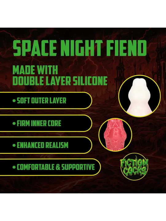 SPACE NIGHT FIEND - SILICONE DILDO - RED/WHITE
