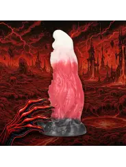 SPACE NIGHT FIEND - SILICONE DILDO - RED/WHITE