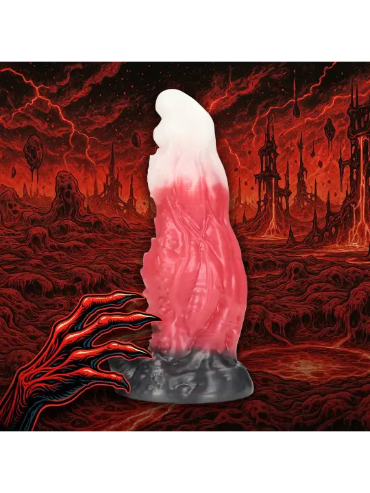 SPACE NIGHT FIEND - SILICONE DILDO - RED/WHITE