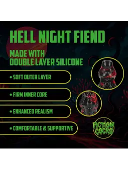 HELL NIGHT FIEND - SILICONE DILDO - RED/BLACK