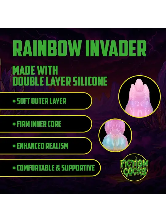 RAINBOW INVADER - SILICONE DILDO - RAINBOW
